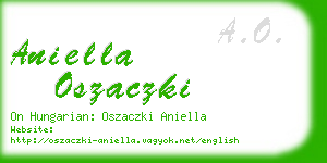 aniella oszaczki business card